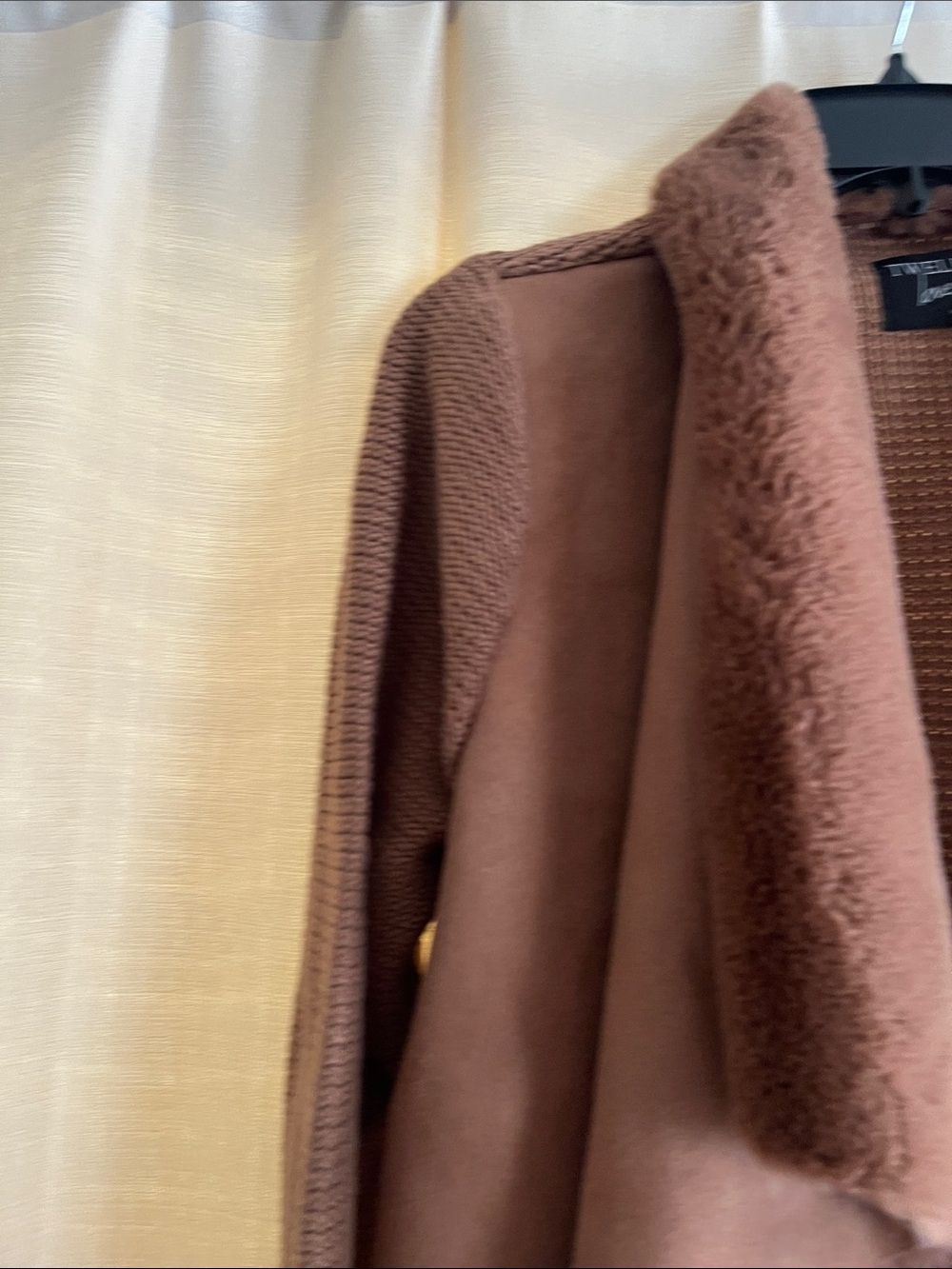 Twelfth Love Faux-Suede Draped Cardigan - Brown - Picture 11 of 15